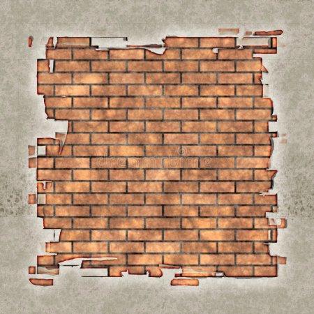 Нарисованные кирпичи на стене