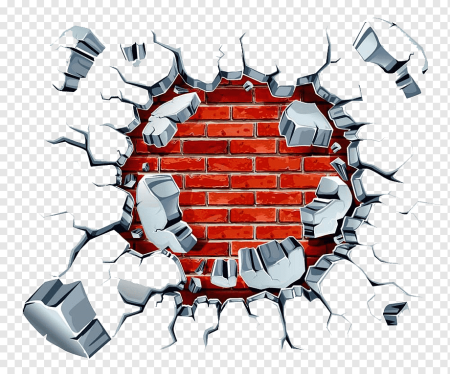 Дыра в кирпичной стене вектор