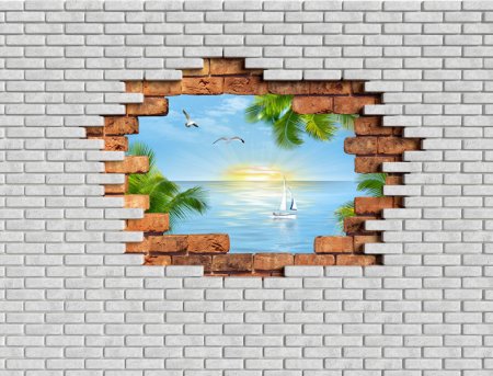 Фреска на стену пролом в стене