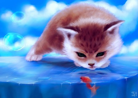 Милые котики арт