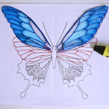 Трафарет бабочки для 3d ручки
