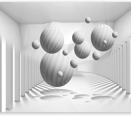 Объемные белые обои