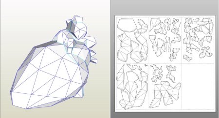 Полигональный Алмаз сбоку развертка