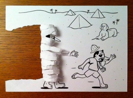 Забавные бумажные рисунки