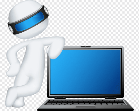 Белый человечек с компьютером