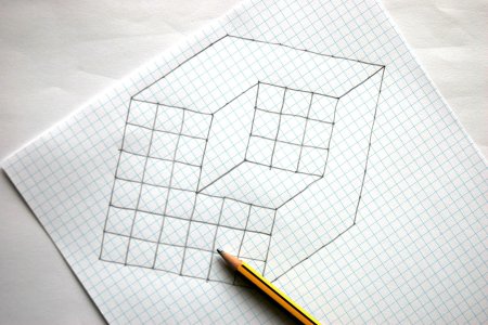 Рисование по клеточкам в тетради иллюзии