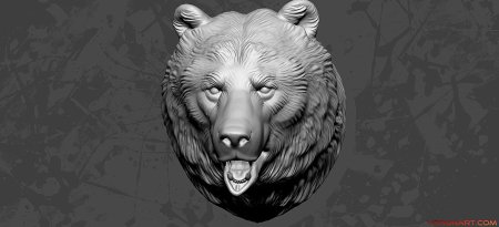 Голова медведя скульптура