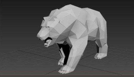 3d-модель медведь низкополигональный