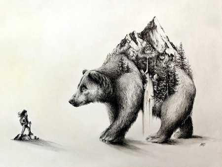 Медведь арт рисунок