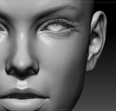 3д модель женского лица