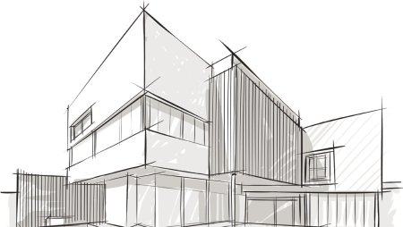 Скетч дом Минимализм