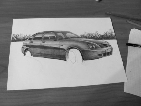 3д машина рисунок