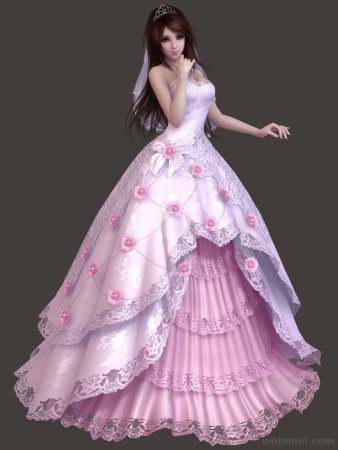 Фэнтези девушка в бальном платье