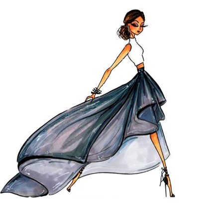 Нарисованные девушки в платьях