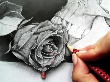 Роза рисунок реалистично