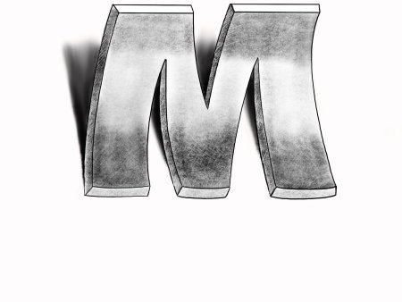 Объёмная буква м рисовать