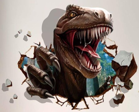 Динозавры арт страшные Стикеры