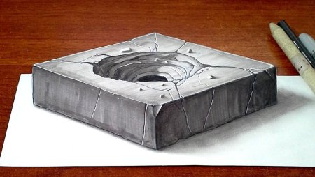 3д рисунки на бумаге