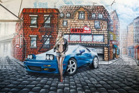 Граффити на стенах автосервиса