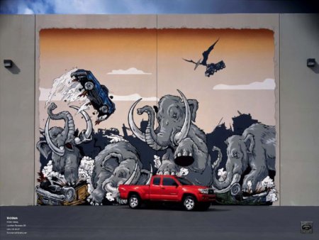 Роспись стен в автомастерской