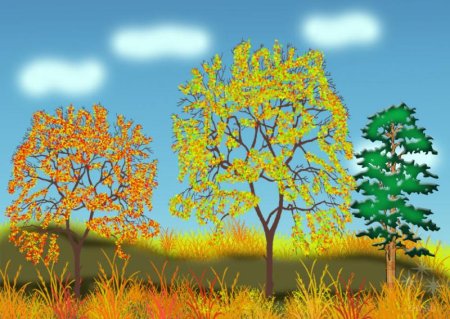 Пейзаж осень для детей