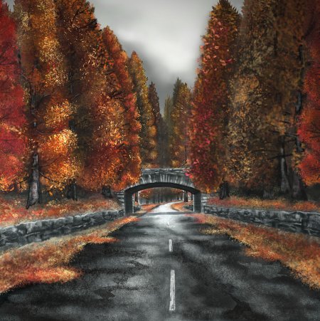 Масло дорога в осень