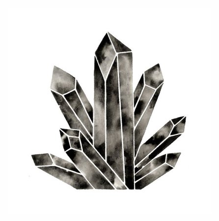 Кристалл черной ручкой