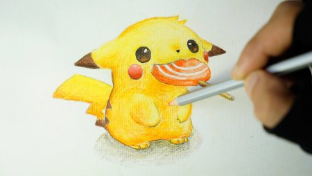 Пикачу маркерами