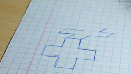 Объемный крест в тетради