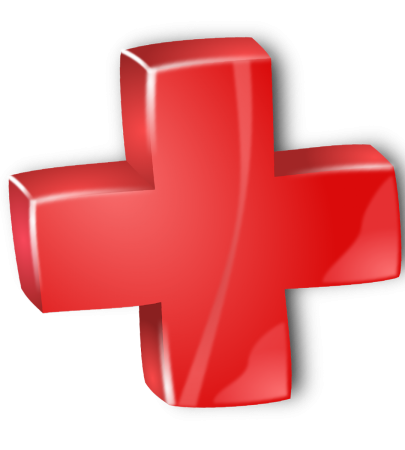 Знак плюс красный