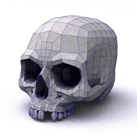 Low-Poly 3d model Skull