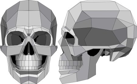 Skull 3d model Малополигональная