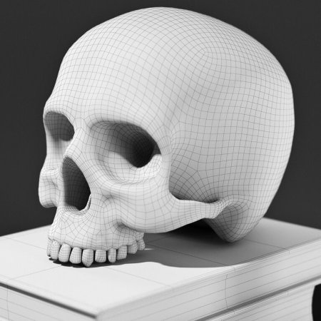 Моделирование черепа 3ds Max