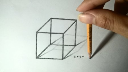 3д квадрат карандашом