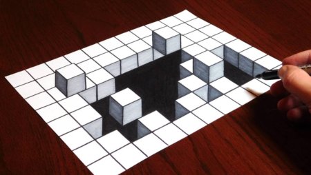Оптическая иллюзия кубики
