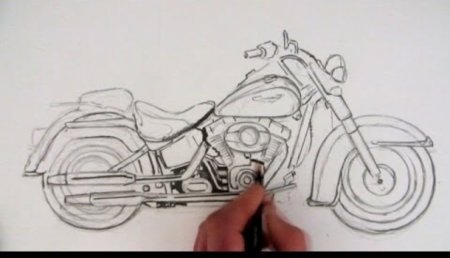 Мотоцикл нарисовать на руке
