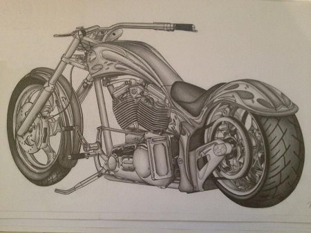 Мотоцикл Харлей Дэвидсон нарисовать