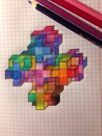 Рисование по клеткам ручкой