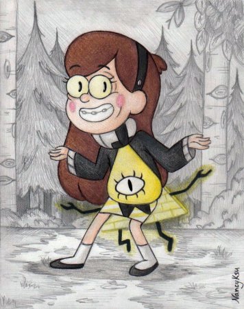 Рисунки Гравити Фолз Диппер и Мейбл с Билл