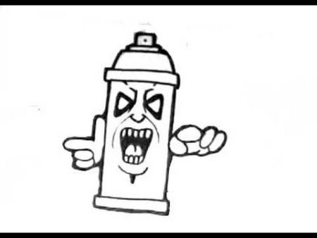 Нарисовать баллончик граффити