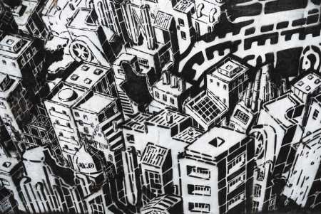 Город в стиле граффити