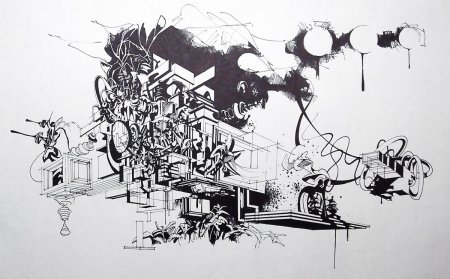 Графика на стену черно белая