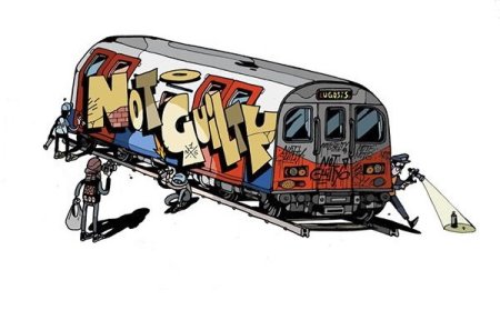 Поезд граффити скетч