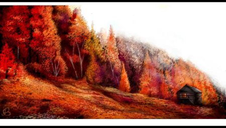 Осенний пейзаж рисунок граффити