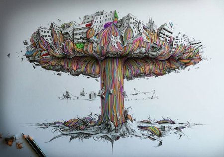 Рисунки линерами цветными