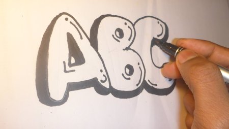 Граффити бабл карандашом