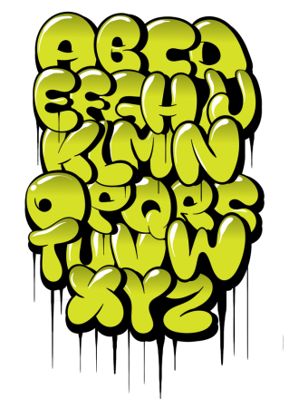 Бабл стиль граффити алфавит