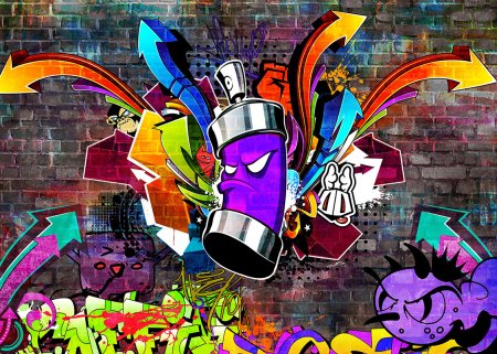 Яркое граффити на стене