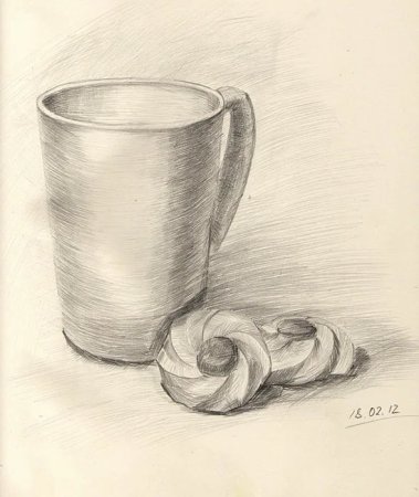 Натюрморт простым карандашом