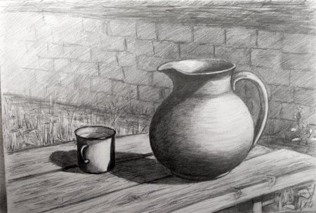 Кувшин карандашом